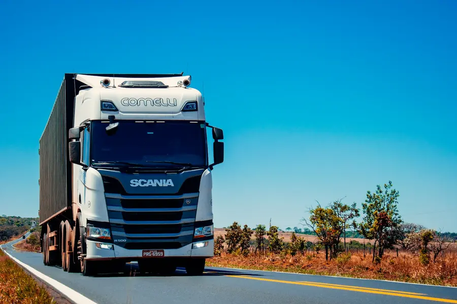 Truck on the road